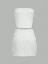 Floral Applique Tube Top And Skirt Set